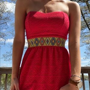 Strapless summer dress with open back